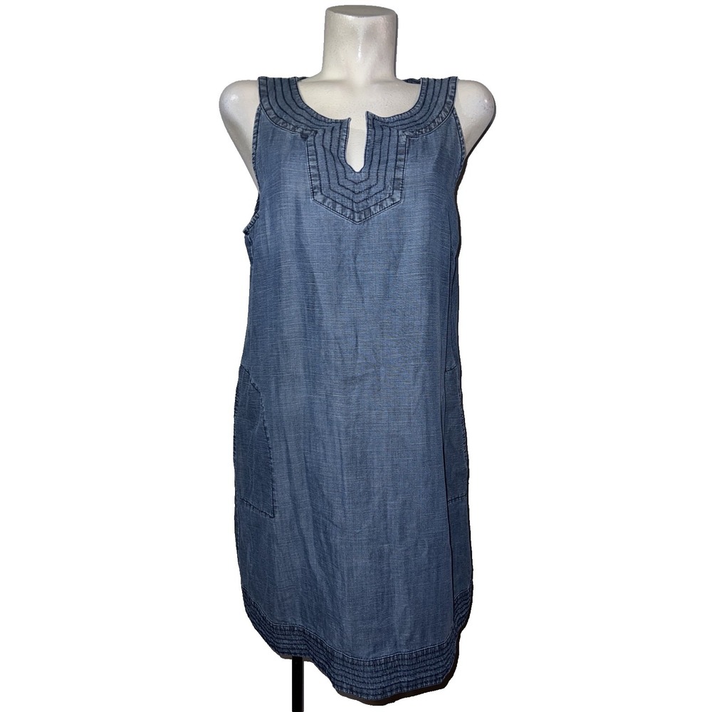 J. Jill Blue Sleeveless Tunic Dress